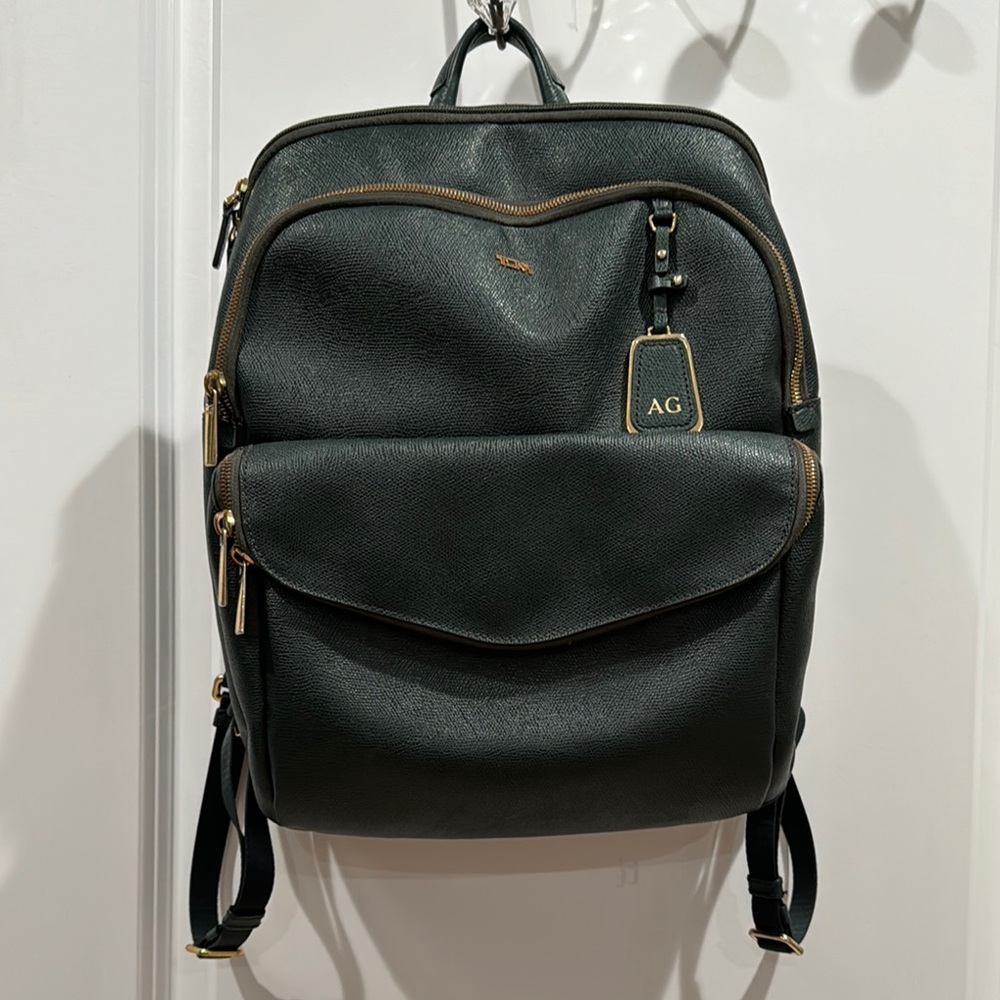 Stylish Black Leather Backpack with Spacious Interior